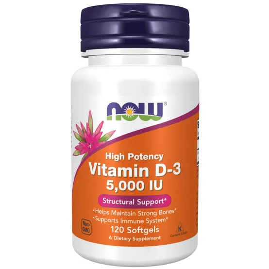 NOW Vitamin D-3 5000IU 120 Softgels