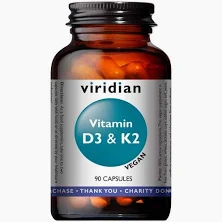 Viridian Vitamin D3 & K2 90caps